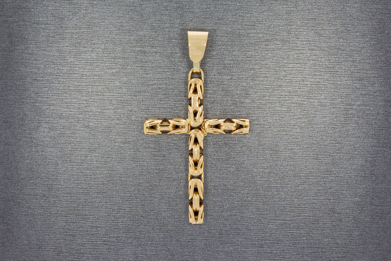 lint pols Welsprekend 18 Karaat gouden Kruis hanger - 5,9 cm