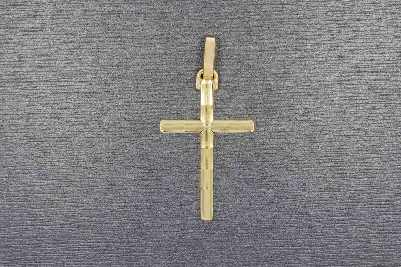 De waarheid vertellen breuk Nauwkeurig 14 Karaat geel gouden Kruis ketting hanger (3,5 cm)