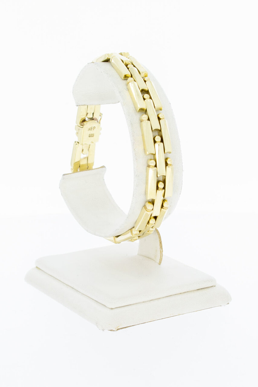 Methode lid los van 14 Karaat geel gouden Kegel schakel armband - 18,8 cm