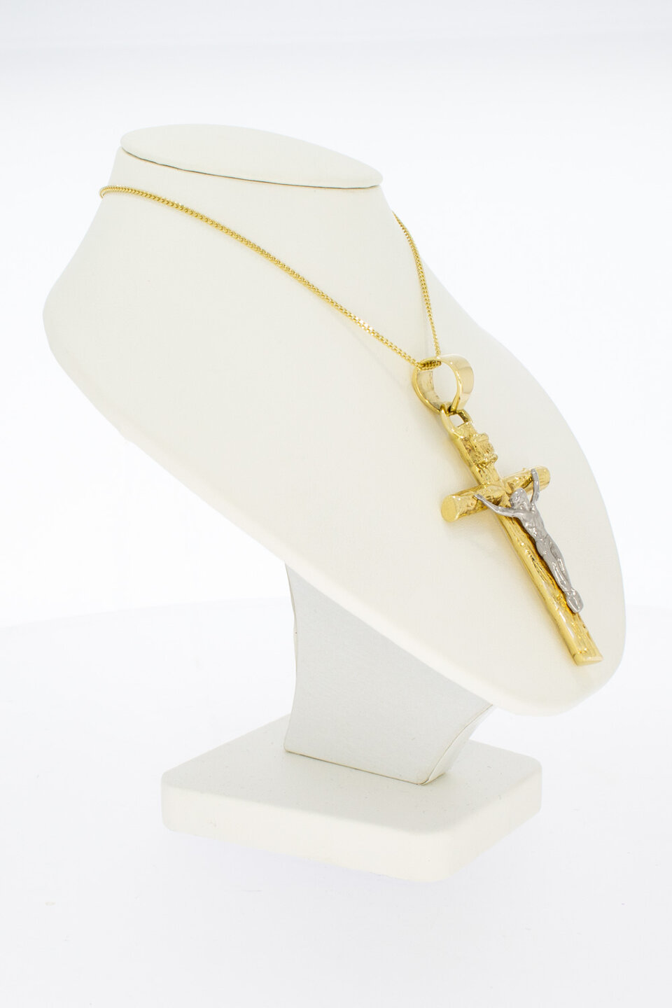 Tentakel Skim Pelagisch 14 karaat gouden Kruis ketting hanger - 6 cm