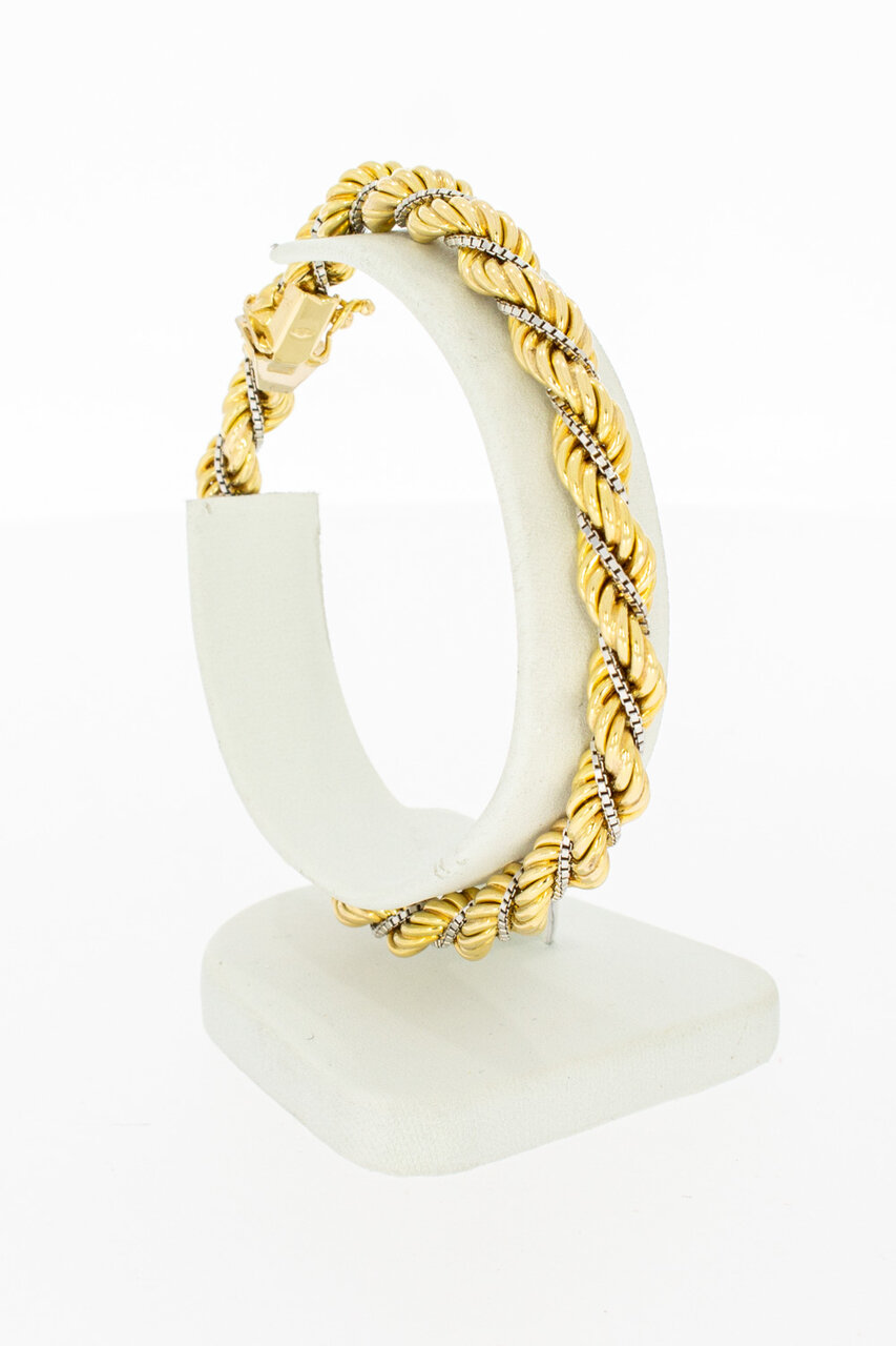inhoud Latijns Metropolitan 18 Karaat bicolor gouden Koord armband - 20,3 cm