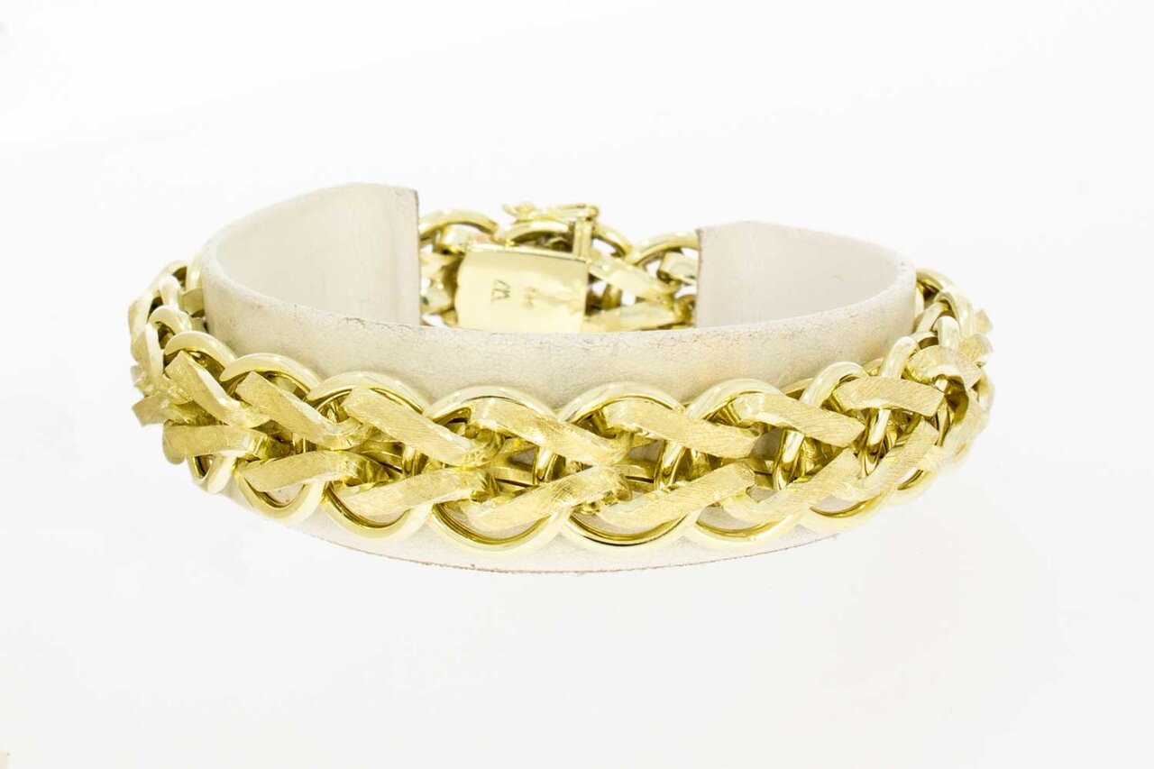 14 Karaat geel gouden grove armband - 20,5 cm