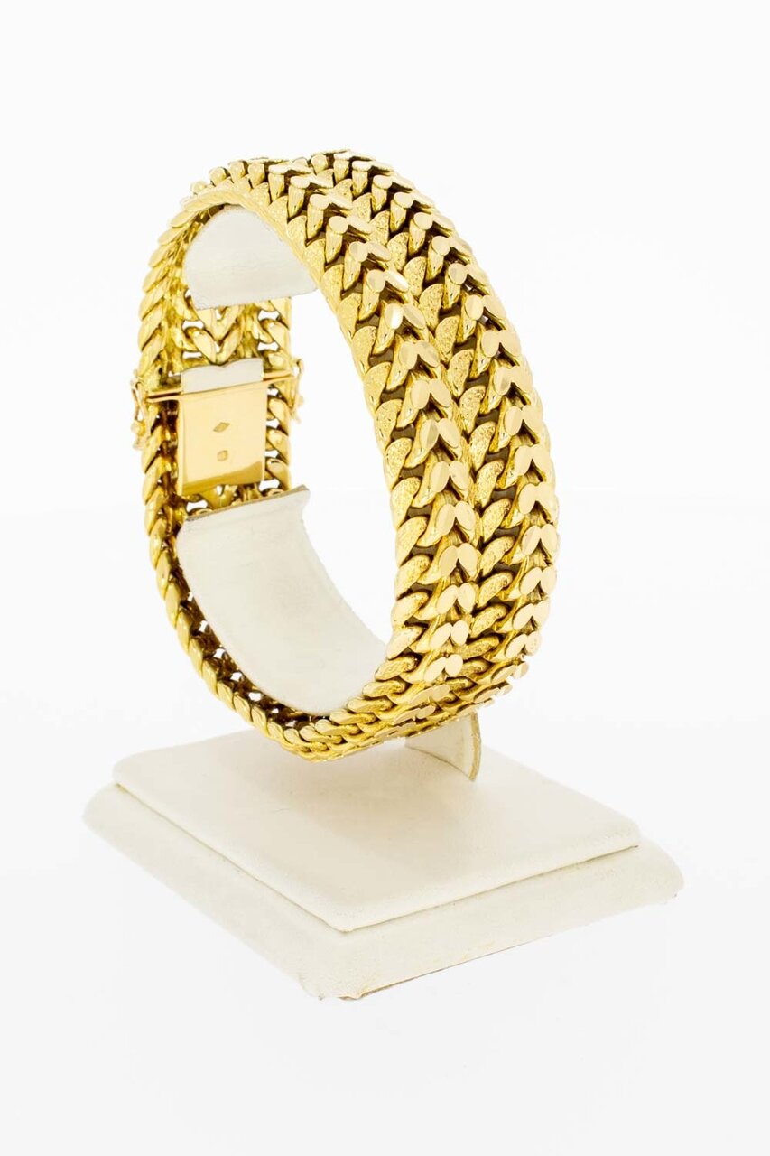 Geschiktheid Uitgebreid Uitgaan 18 Karaat brede gouden armband - 19,7 cm