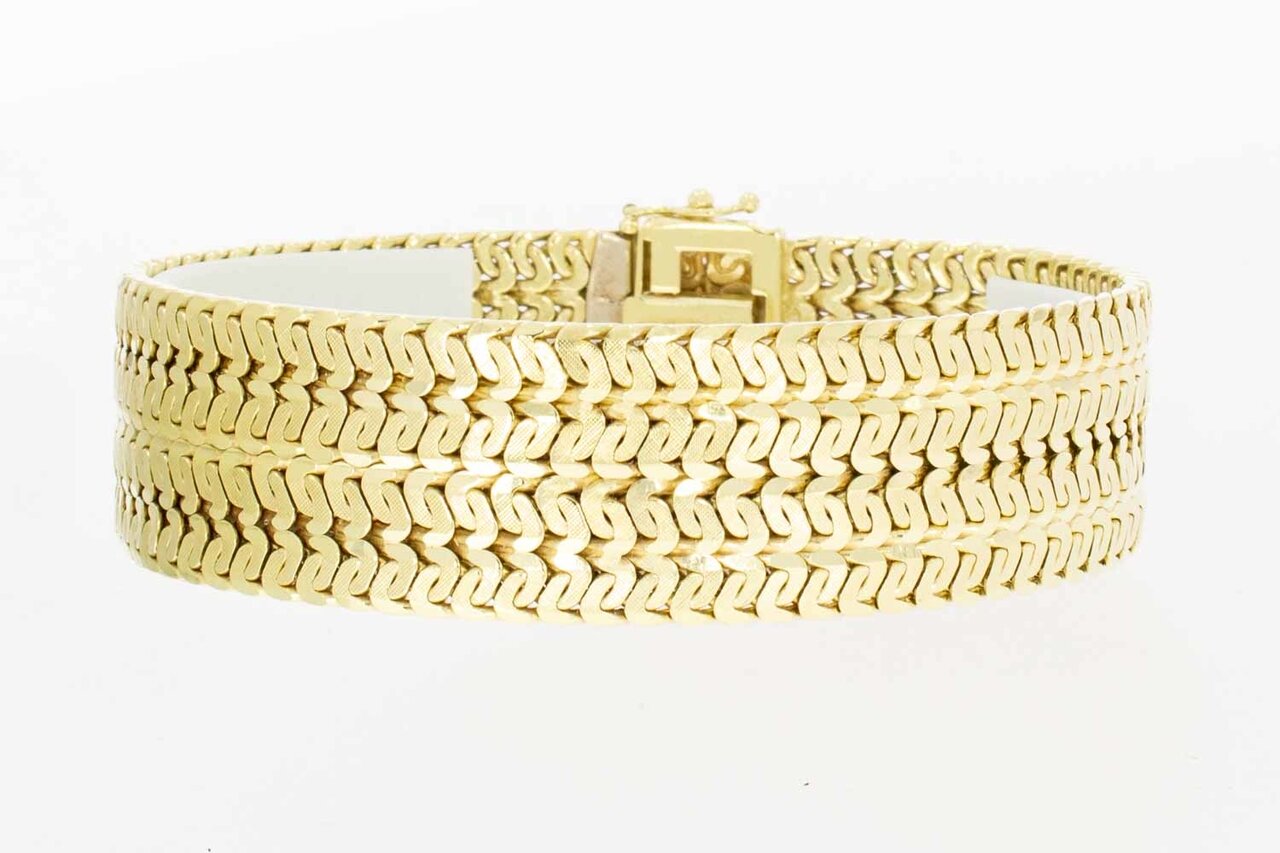 boycot Ophef Shuraba Brede Gourmet armband 14 Karaat goud - 19,9 cm