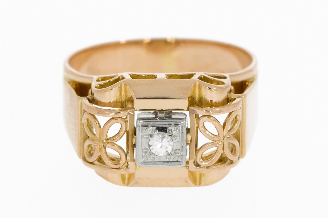 Erfenis Vochtig Dank u voor uw hulp 18 Karaat gouden Pinkring met Diamant - 16,7 mm