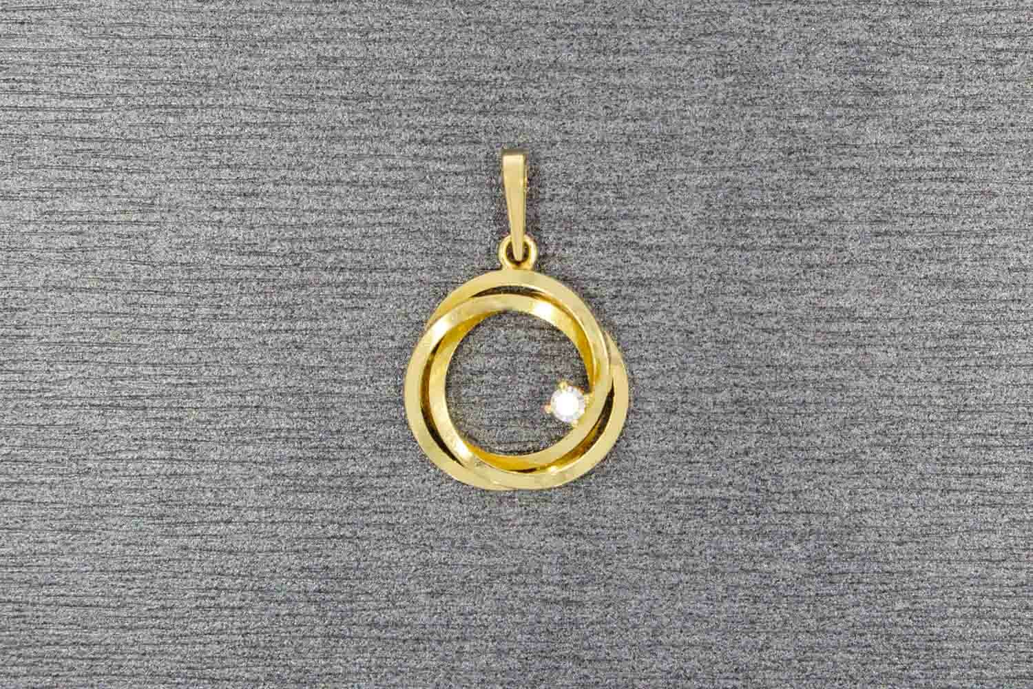 18 Karaat geelgouden Saffier hanger - 13,3 mm (diameter)