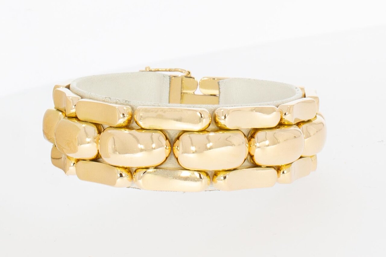 18 Karaat gouden Staven schakelarmband - 18 cm