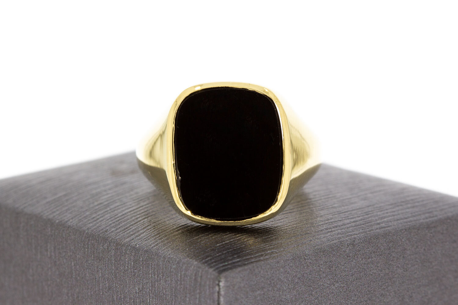 14 Karaat gouden Onyx Zegelring - 20,4 mm