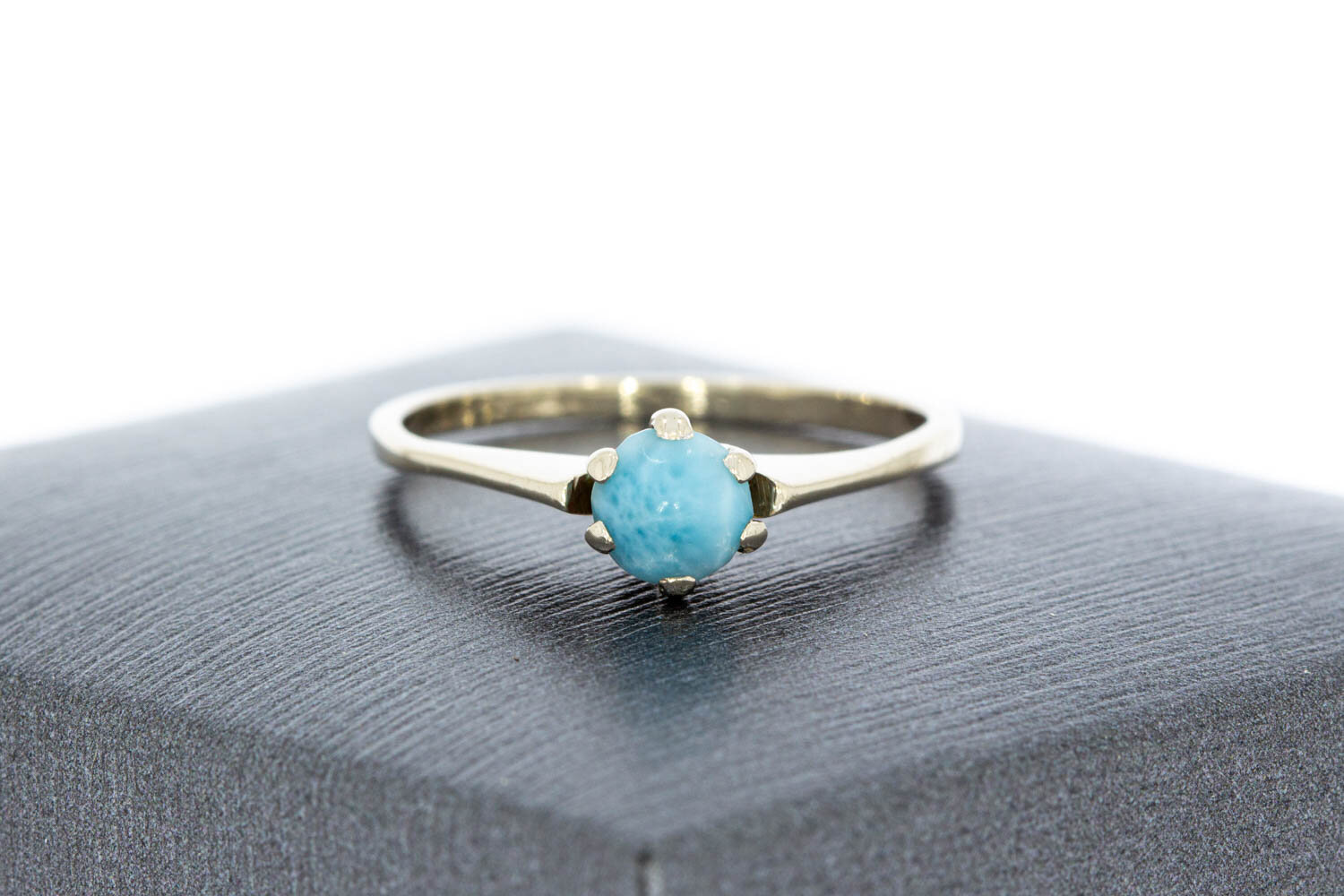 Turquoise ring 14 karaat goud - 16,5 mm