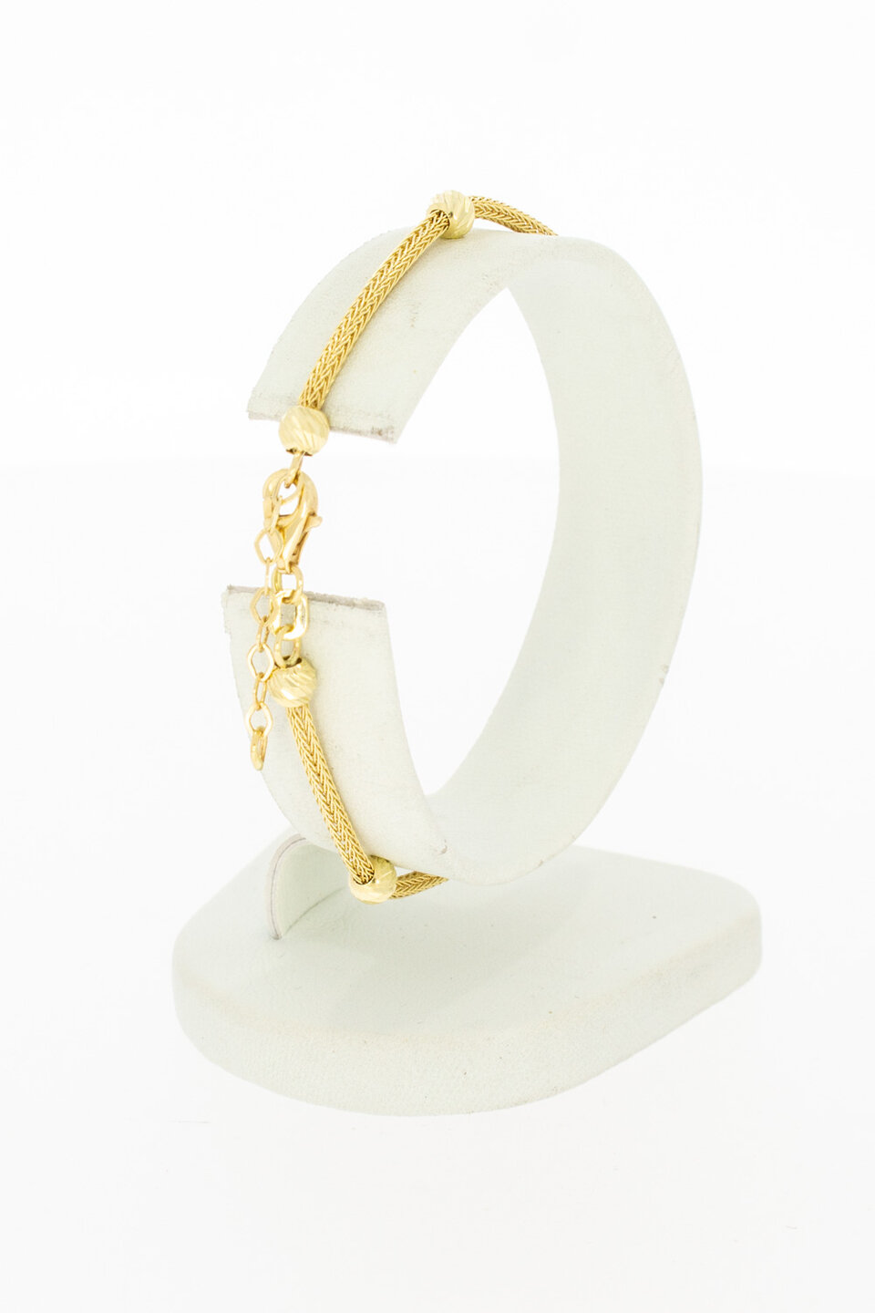 14 Karaat gouden fantasie armbandje - 18,5 cm