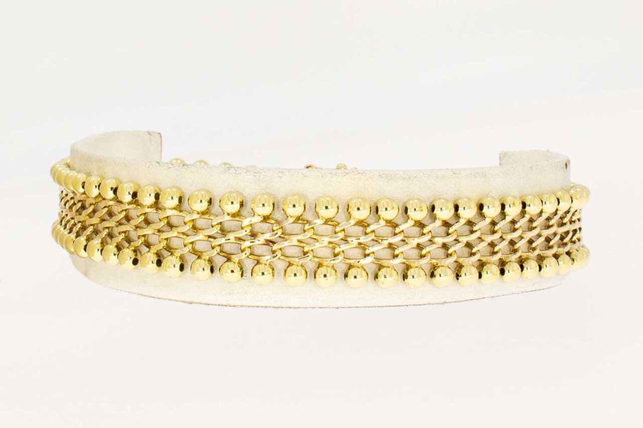 Gevlochten 14 Karaat Vintage gouden armband- 22 cm