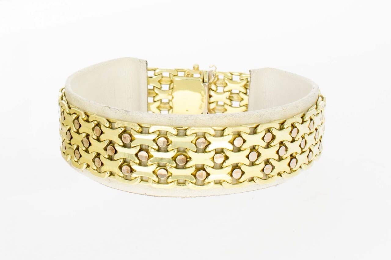 14 Karaat gouden gevlochten Vintage armband -18,8 cm