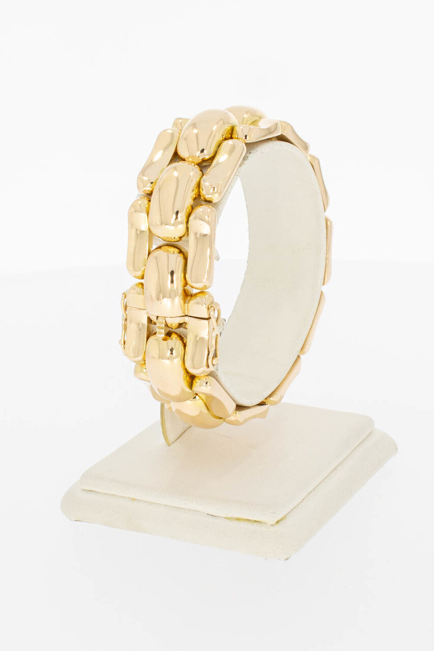 18 Karaat gouden Staven schakelarmband - 18 cm