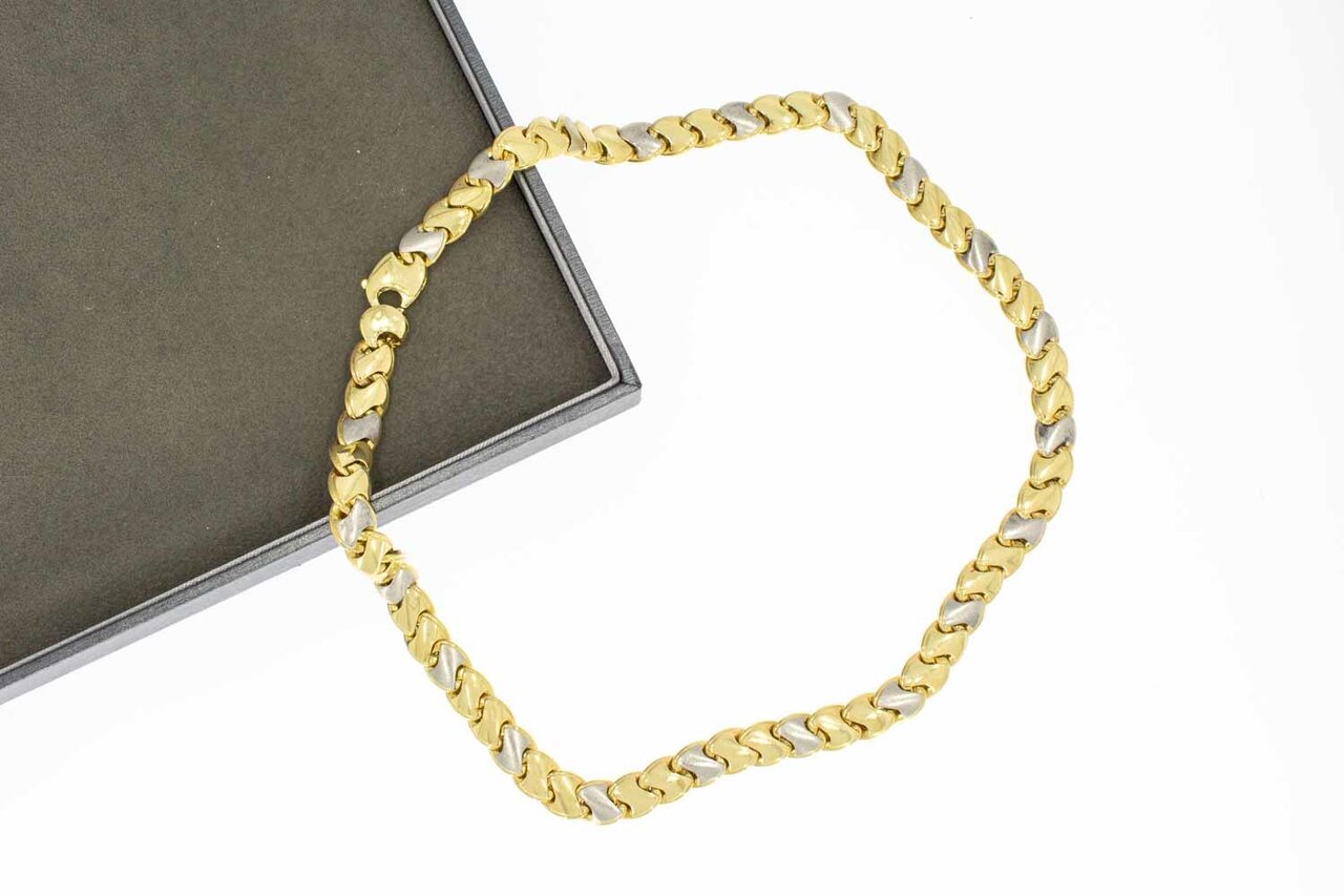 14 karaat bicolor goud Gourmet Collier - 42 cm