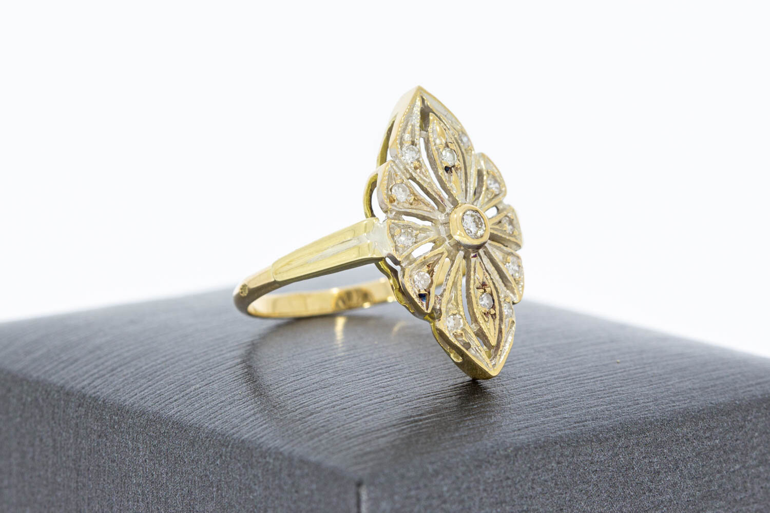 Vintage 14 karaat diamant dames ring