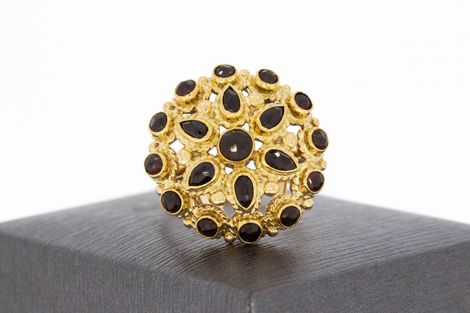 Vintage Granaatring 14 Karaat goud - 18,9 mm