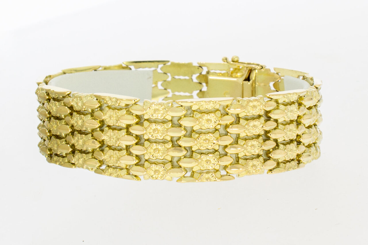 14 Karaat gouden brede Vintage armband - 19,9 cm