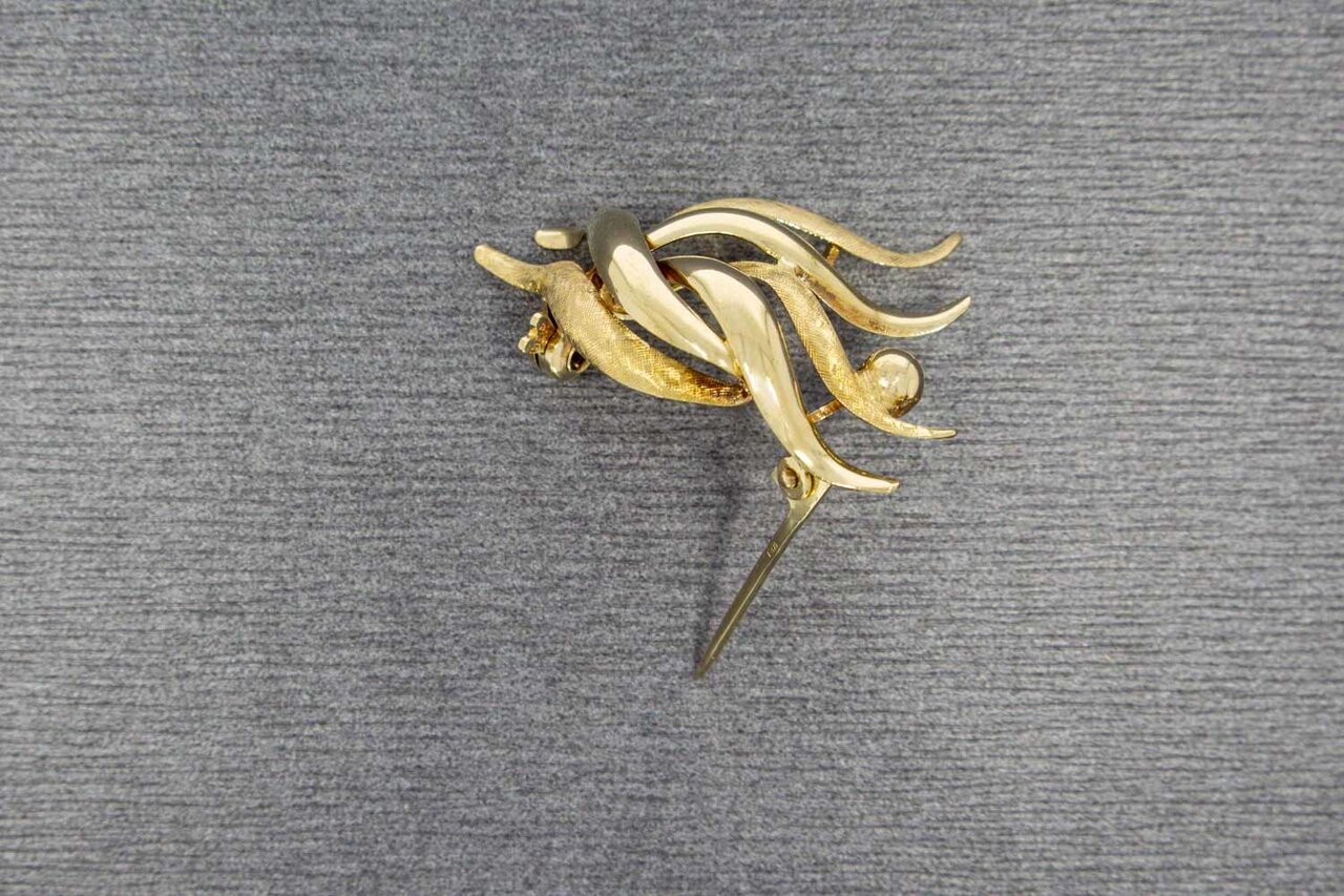 14 Karaat geel gouden Vintage broche