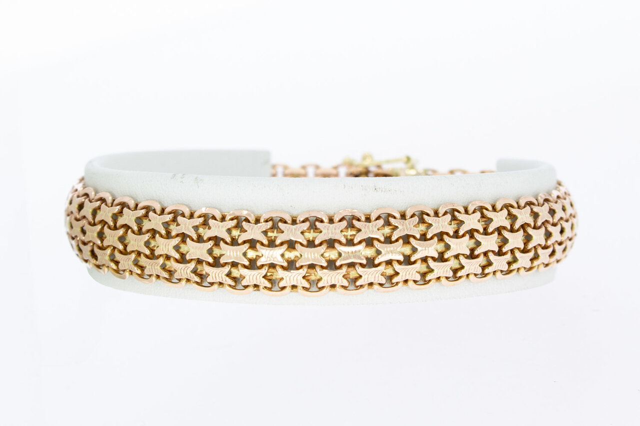 14 Karaat gouden brede  Vintage armband - 19,8 cm