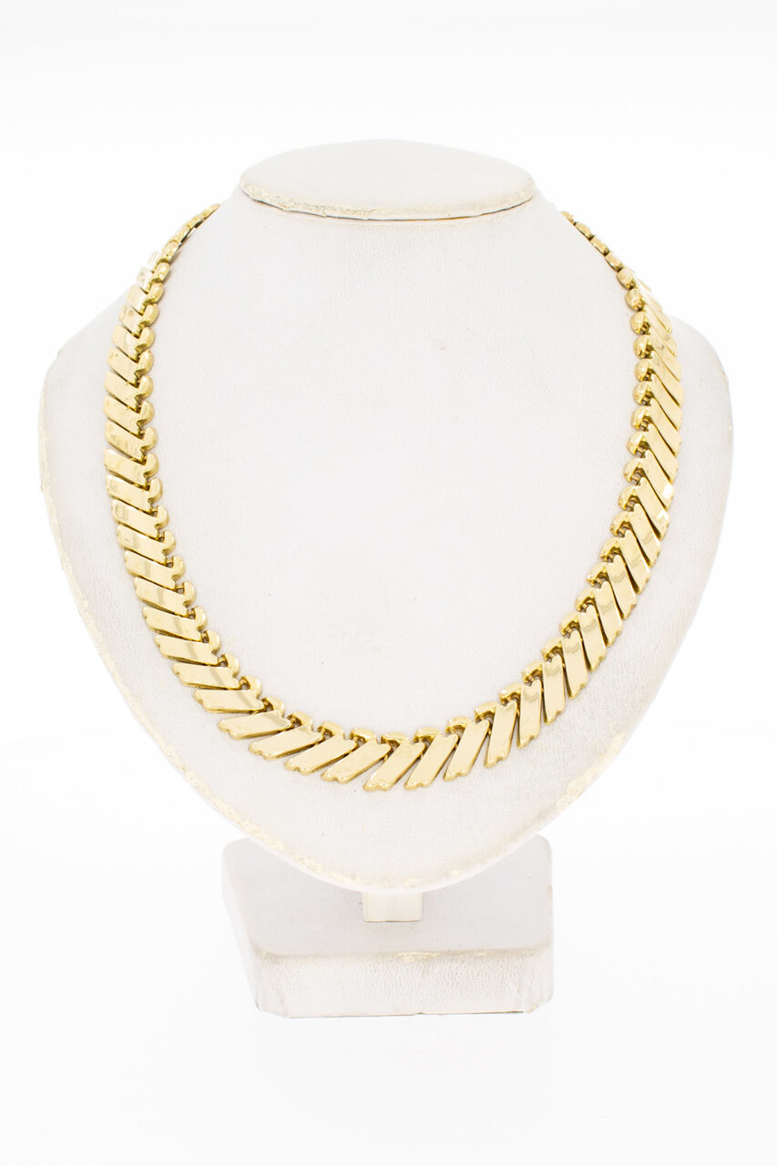 14 Karaat gouden Vintage Staafjes Collier - 42,5 cm