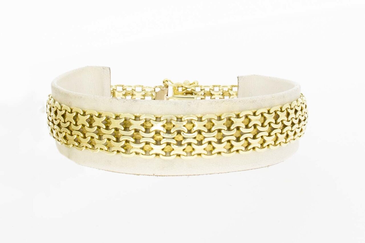 14 Karaat gevlochten goud- armband-19,4 cm