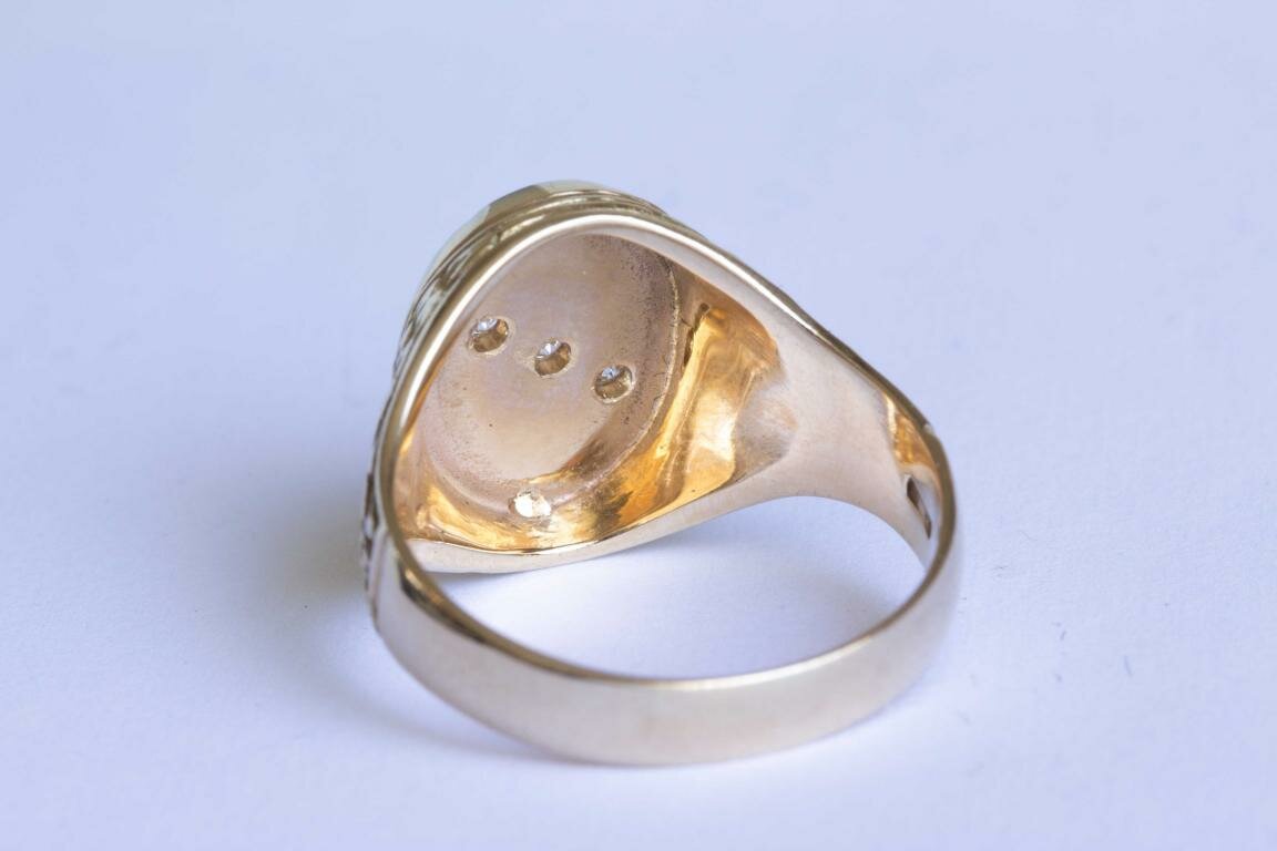 14 Karaat gefigureerde gouden ring- 20 mm