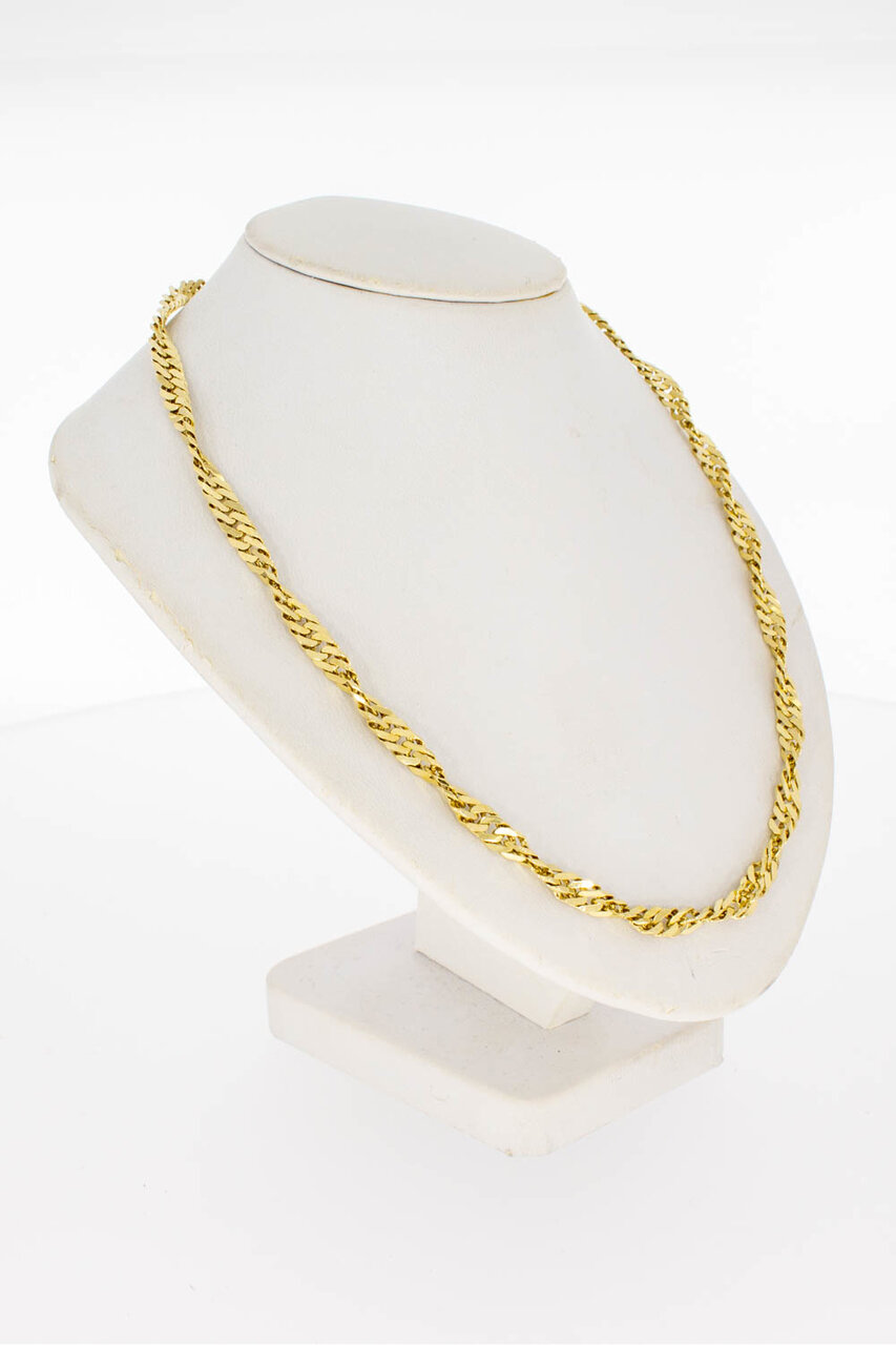 14 Karaat gouden getwiste geslepen Gourmet Collier-40 cm