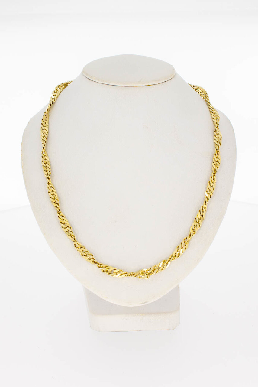 14 Karaat gouden getwiste geslepen Gourmet Collier-40 cm