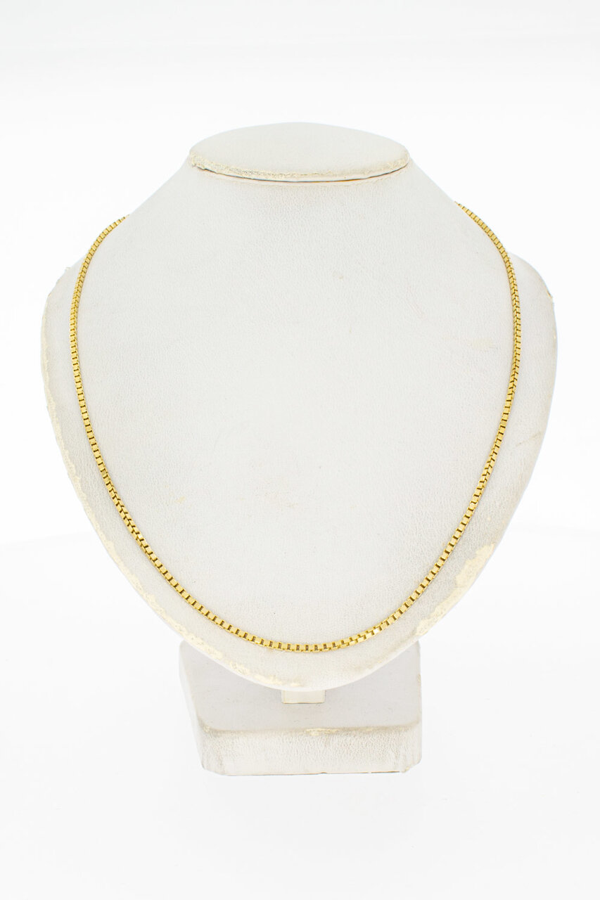 18 Karaat geelgouden Venetiaanse schakelketting - 40,5 cm