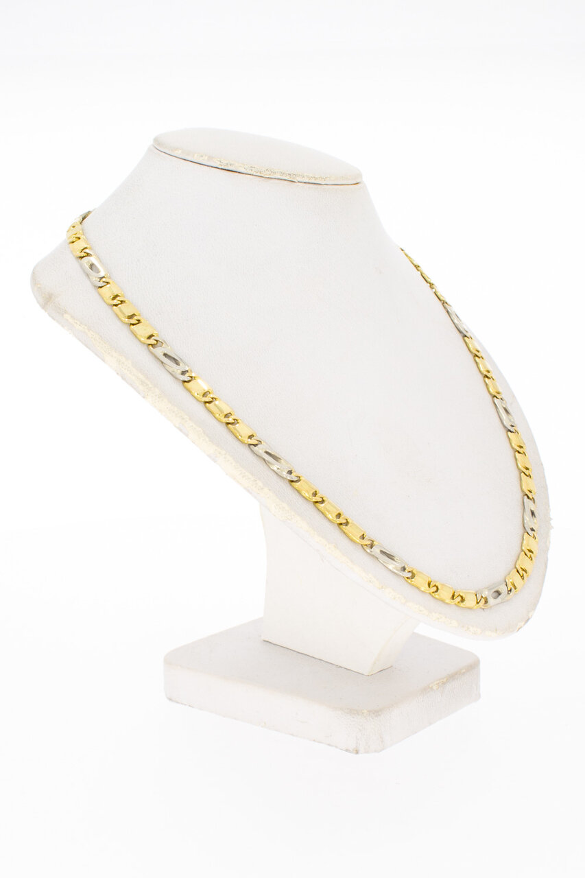 18 Karaat bicolor gouden Valkoog Collier - 41 cm