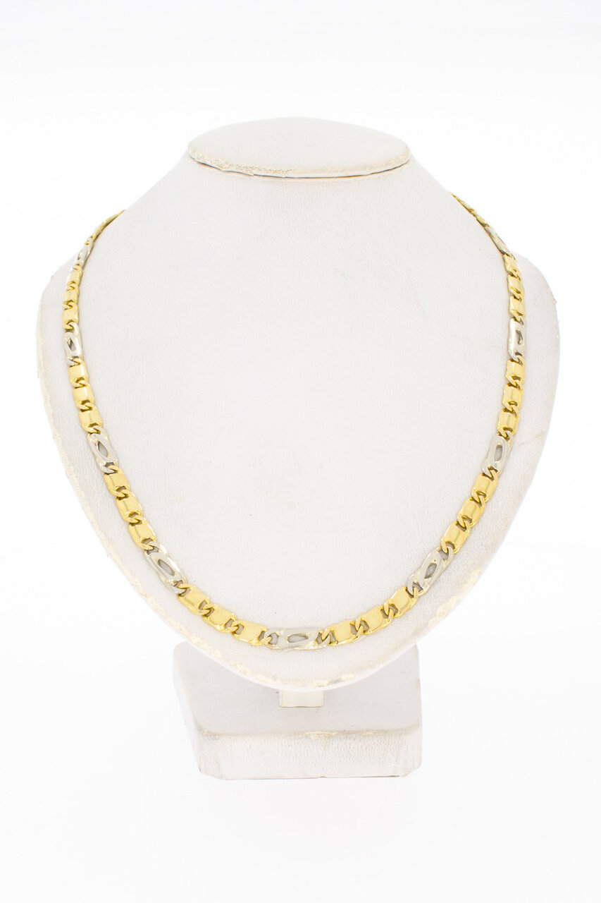 18 Karaat bicolor gouden Valkoog Collier - 41 cm