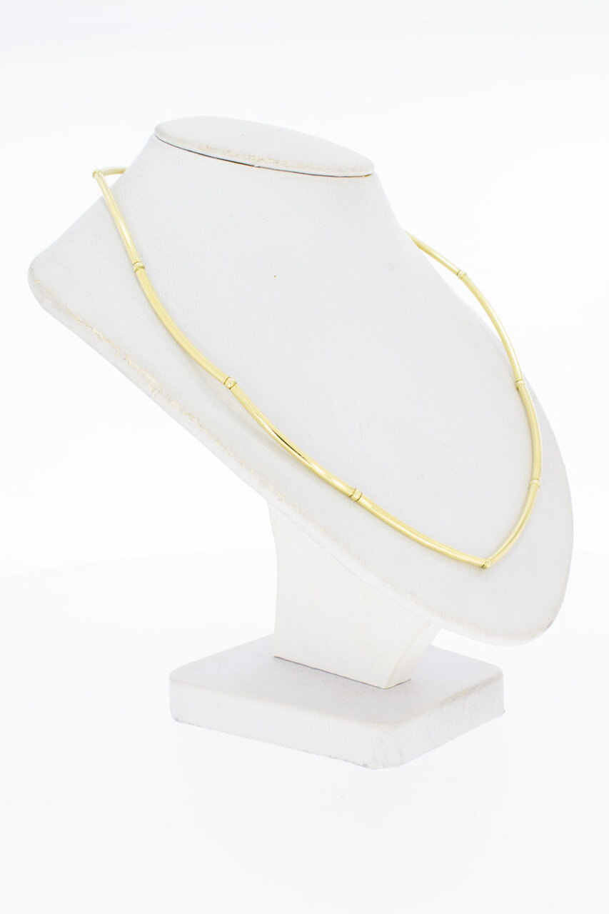 14 Karaat geel gouden Staafjes schakel Collier - 41,5 cm