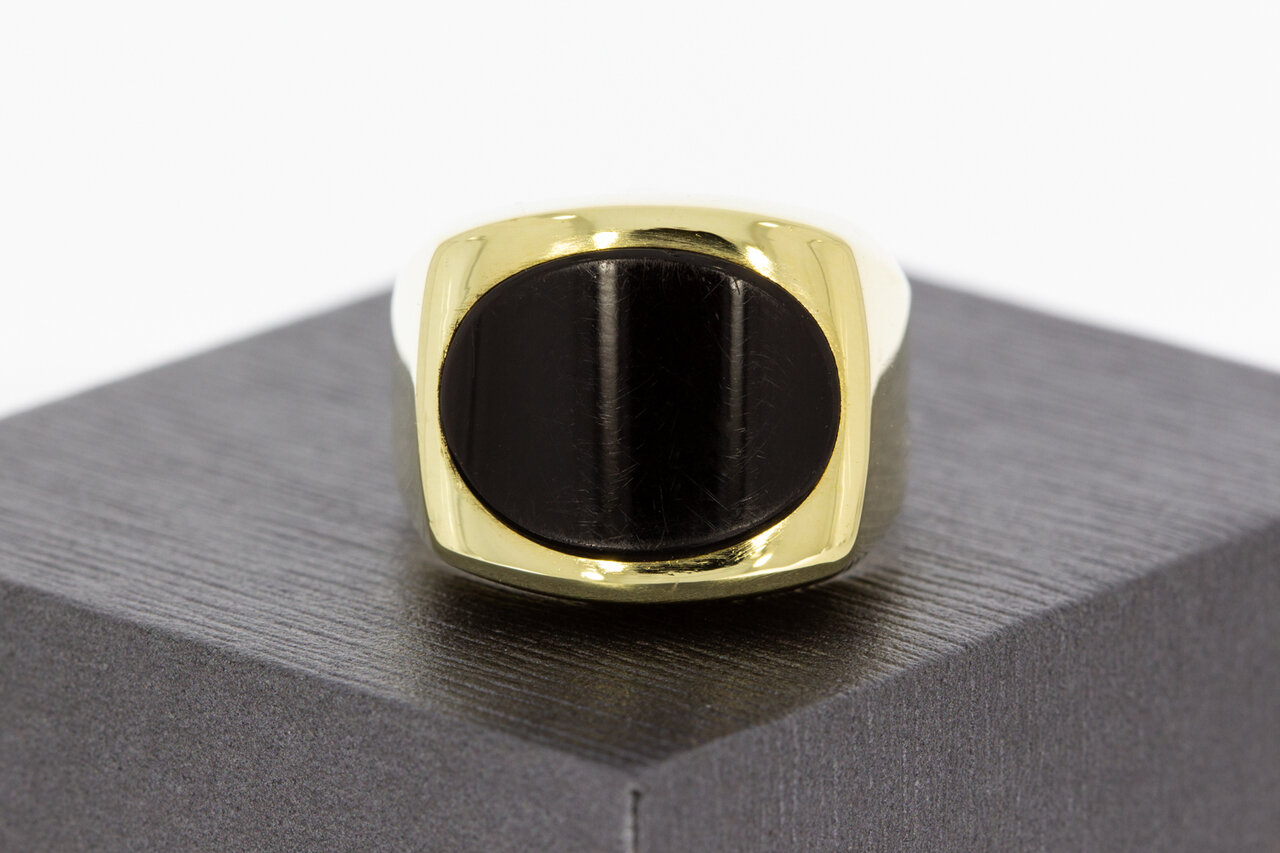 14 Karaat goud Onyx Zegelring - 18,9 mm