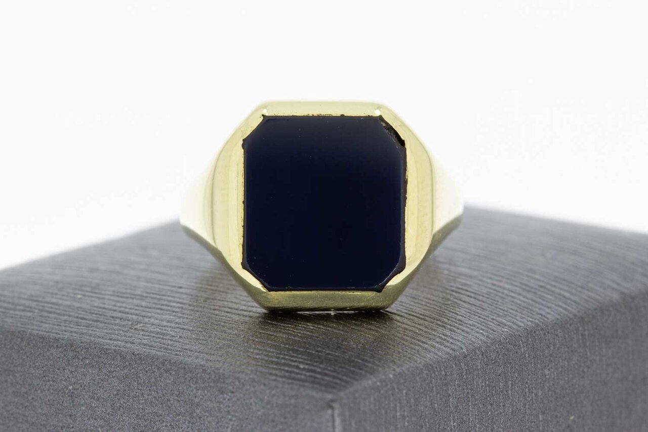 14 Karaat goud Onyx Zegelring - 19 mm