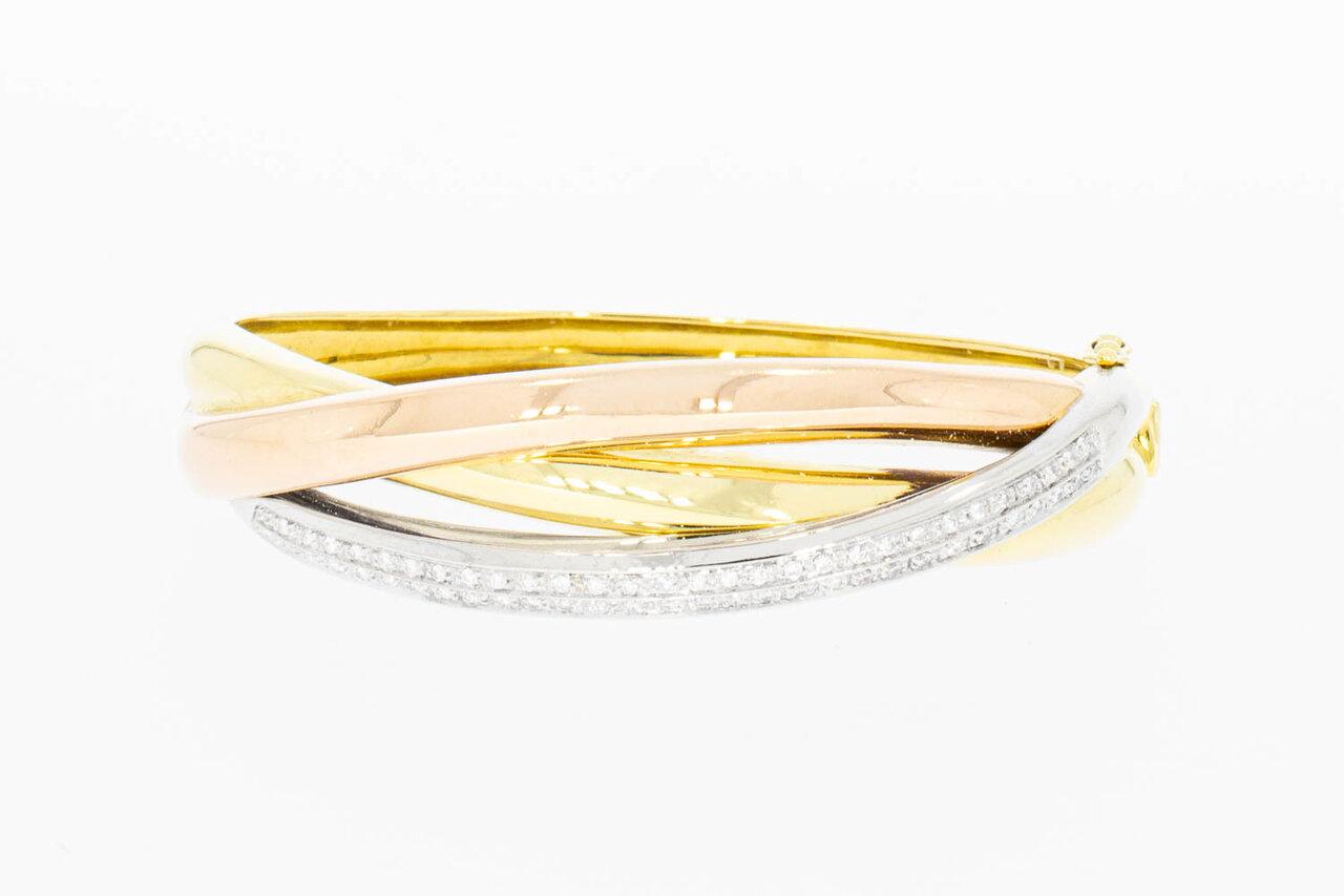 18 Karaat gouden diamant Bangle armband