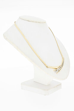 14 Karaat gouden collier met diamanthanger - 44,5cm