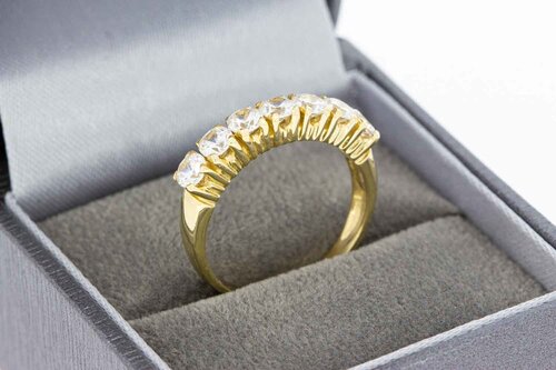 14 Karaat dames ring met Zirkonia - 17,6 mm