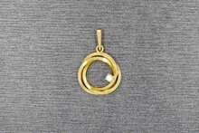 18 Karaat geelgouden Saffier hanger - 13,3 mm (diameter)