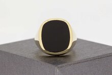 14 Karaat gouden Onyx Zegelring - 17,9 mm