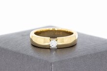 14 Karaat geel gouden Solitair ring gezet met Diamant - 16,3 mm