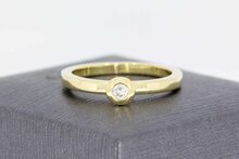 14 karaat geel gouden Solitaire diamant ring - 18,4 mm