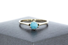 Turquoise ring 14 karaat goud - 16,5 mm