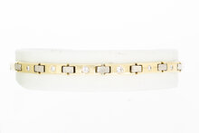 14 Karaat gouden Staafjes armband met Diamant - 19,7 cm