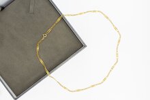 14 Karaat gouden fantasie Gourmet ketting - 48,5 cm