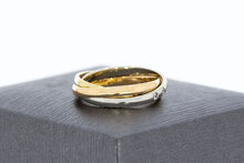 Tricolor gouden 14 karaat ring - 15,6 mm