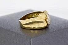 Bicolor 18 karaat gouden Diamantring - 16,5 mm