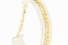 14 Karaat Figaro gouden armband - 22,3 cm