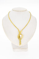 14 Karaat gouden Vintage Collier met Parel hanger - 47 cm