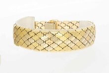 14 Karaat gouden gefigureerde brede armband - 21 cm