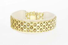 14 Karaat geel gouden gevlochten schakelarmband-18,8 cm